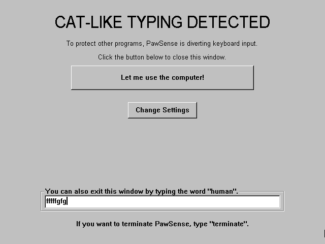 Cat like typing detected
